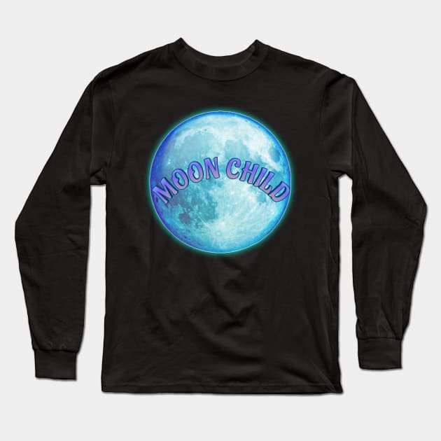 Full moon t-shirt designs Long Sleeve T-Shirt by Coreoceanart